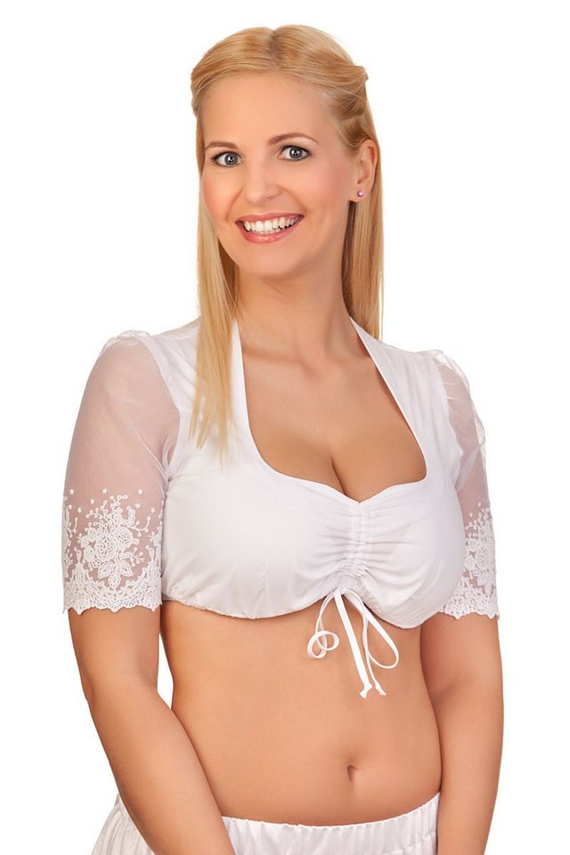 Spieth & Wensky Dirndlbluse Dirndlbluse - BEGONIA-AW - weiß, creme, schwarz von Spieth & Wensky