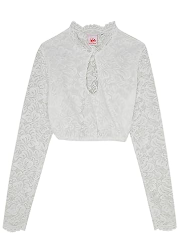 Spieth & Wensky Dirndlbluse Dreisen | Langarm-Bluse aus Spitze | Tropfenausschnitt (DE/NL/SE/PL, Numerisch, 42, Regular, Regular, Ecru) von Spieth & Wensky