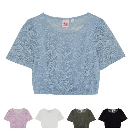 Spieth & Wensky Duisburg Dirndlbluse Trachtenbluse Trachtenmode, Farbe: Hellblau, Größe: 42/XL von Spieth & Wensky