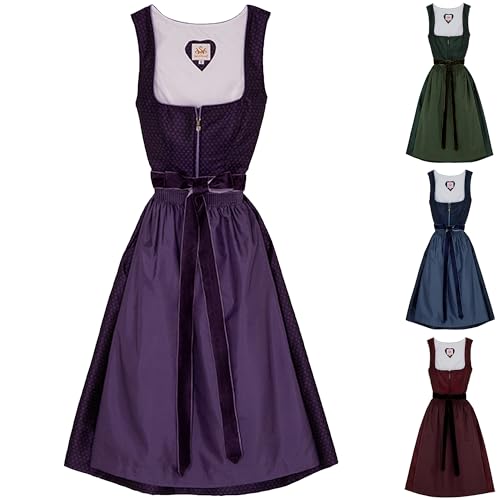 Spieth & Wensky Emmi 2-teiliges Midi-Dirndl Kleid Dirndl Trachtenkleid : Lila 38/M von Spieth & Wensky