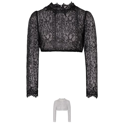 Spieth & Wensky Ermelina Dirndlbluse Trachtenbluse Trachtenmode Schwarz 40/L von Spieth & Wensky