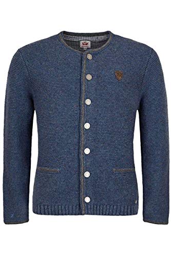 Spieth & Wensky Herren Herren Trachten-Strick-Jacke Jeansblau, Jeansblau/Mittelgrau, XXL von Spieth & Wensky