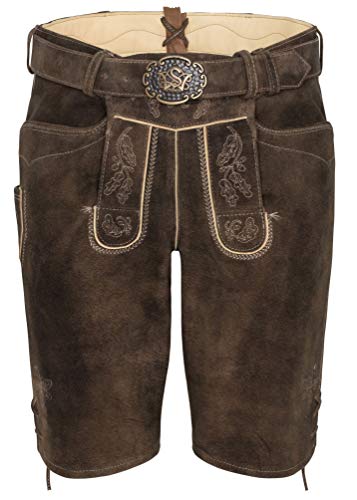 Spieth & Wensky - Herren Trachten Lederhose mit Gürtel, Veit (261302-0648), Größe:64, Farbe:Nutria/ST 134 D Sand (4586) von Spieth & Wensky