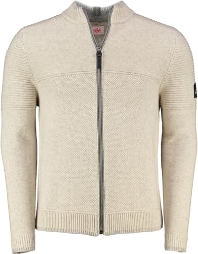 Spieth&Wensky Herren Strickjacke Beuren Sand | Klassische Trachtenjacke in beige | Reißverschluss Stehkragen XXL von Spieth & Wensky