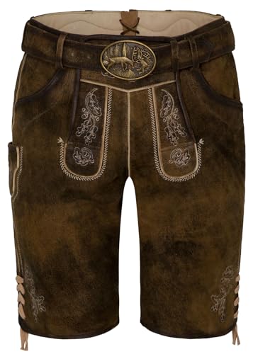Spieth & Wensky Herren Trachten Lederhose, TG-Dettelbach (421960-0256), Größe:50, Farbe:Holz (5920) von Spieth & Wensky