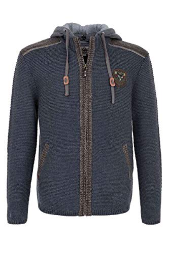 Spieth & Wensky Herren Trachten Strickjacke mit Kapuze Jeansblau, Jeansblau, M von Spieth & Wensky