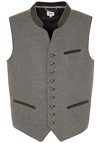 Spieth & Wensky - Herren Trachten Weste, Niesel (341720-0944), Größe:54, Farbe:Mittelgrau/Dunkelgrün (2327) von Spieth & Wensky