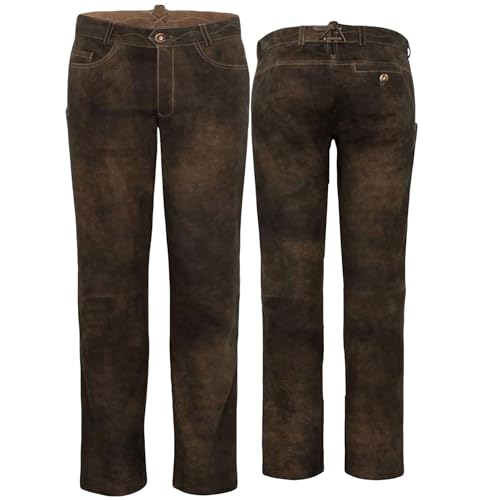 Spieth & Wensky Leder-Hose Olbrich braun Ziegenleder, Gr.58 Herren von Spieth & Wensky