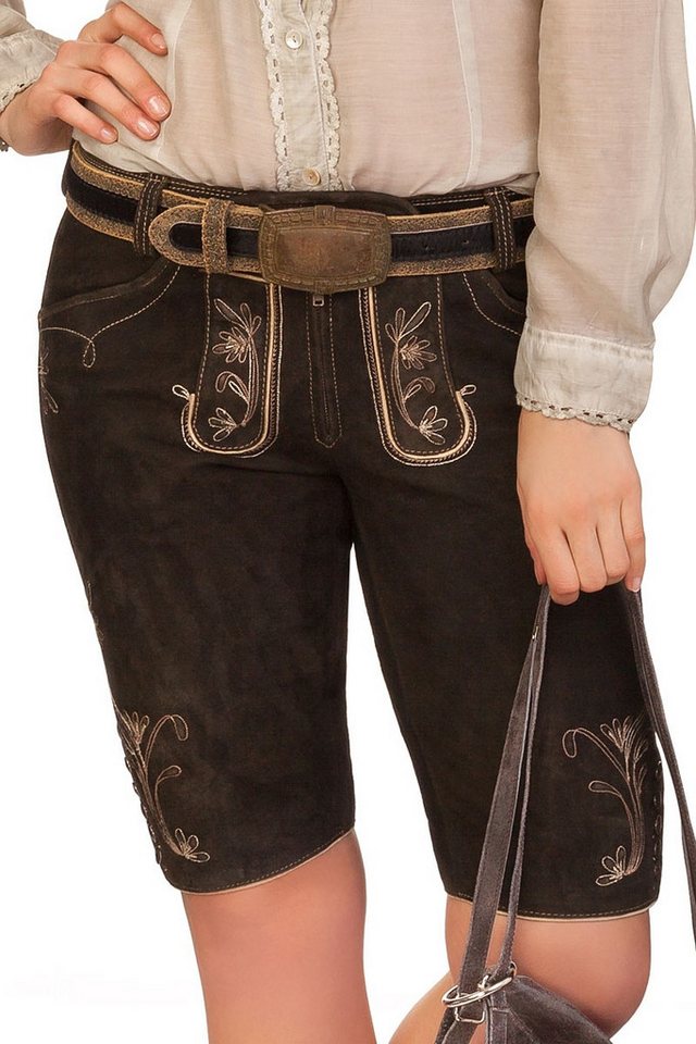 Spieth & Wensky Lederhose Trachtenlederhose Damen - DENISE - ebenholz von Spieth & Wensky