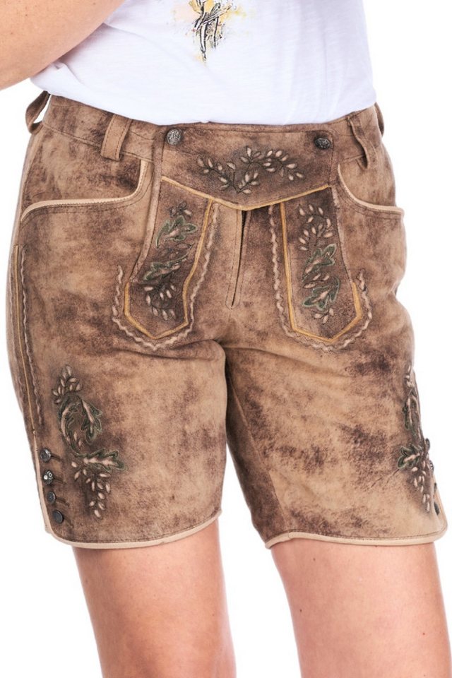 Spieth & Wensky Lederhose Trachtenlederhose Damen - DIANA - bernstein/oliv von Spieth & Wensky