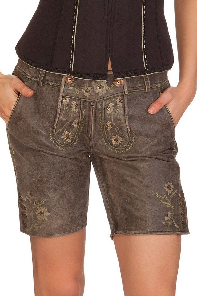 Spieth & Wensky Lederhose Trachtenlederhose Damen - GALAXIE - anthrazit von Spieth & Wensky