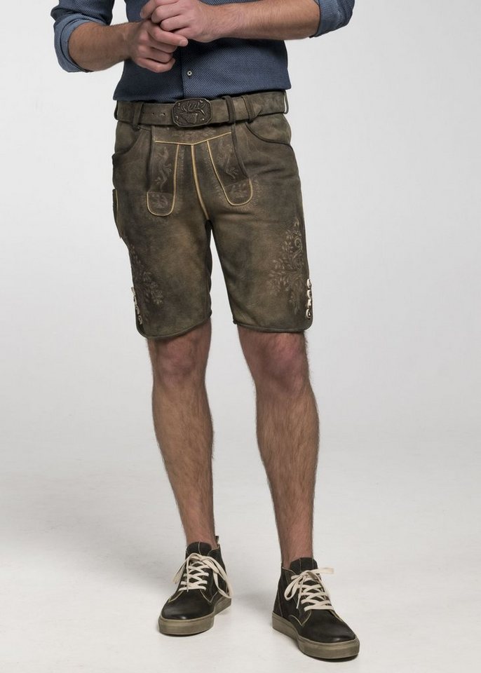 Spieth & Wensky Shorts Adrian Gürtelschließe mit Hirschkopfmotiv von Spieth & Wensky
