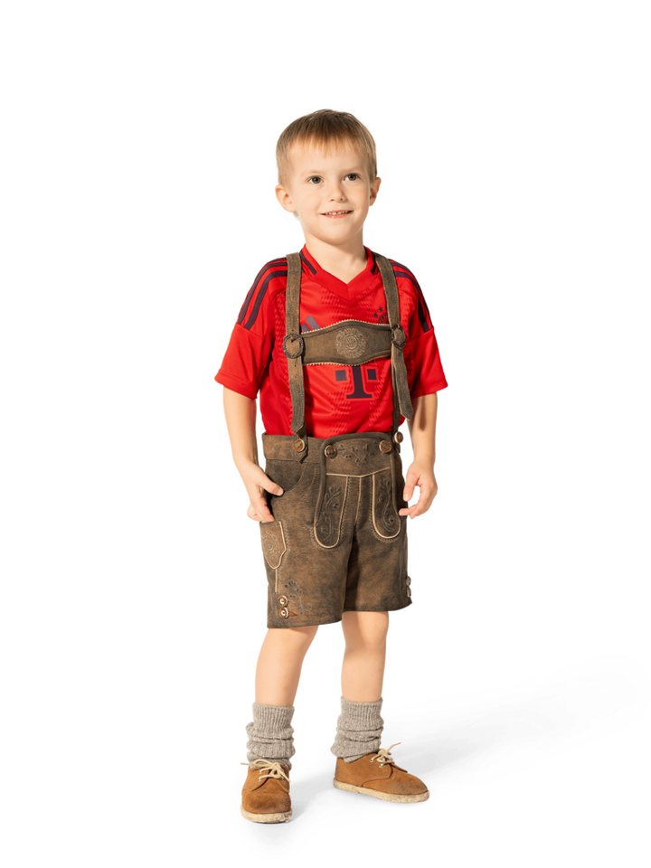 Spieth & Wensky Sweatshorts FC Bayern München I Lederhose mit Träger I Kinder I Braun von Spieth & Wensky