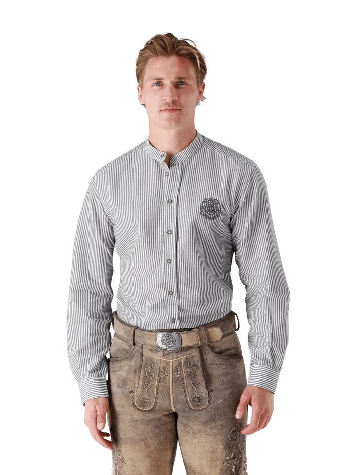 Spieth & Wensky T-Shirt FC Bayern München, Trachtenhemd, Herren, Grau von Spieth & Wensky