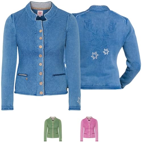 Spieth & Wensky Damen Strickjacke TARANA Jeansblau M von Spieth & Wensky