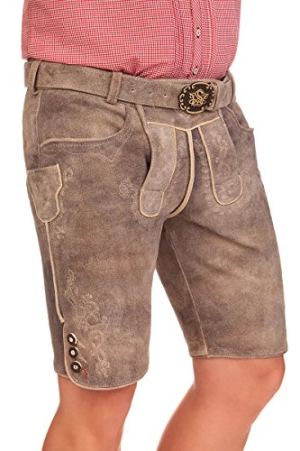 Spieth & Wensky Trachten Lederhose kurz - Alex - Stein, Größe 64 von Spieth & Wensky