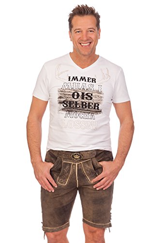 Spieth & Wensky Trachten Lederhose kurz - Alexis - Erde, Größe 58 von Spieth & Wensky