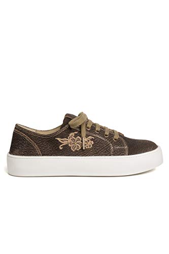 Spieth & Wensky Trachten Sneaker Damen - Namibia - Denim, fenchel, Graubraun von Spieth & Wensky