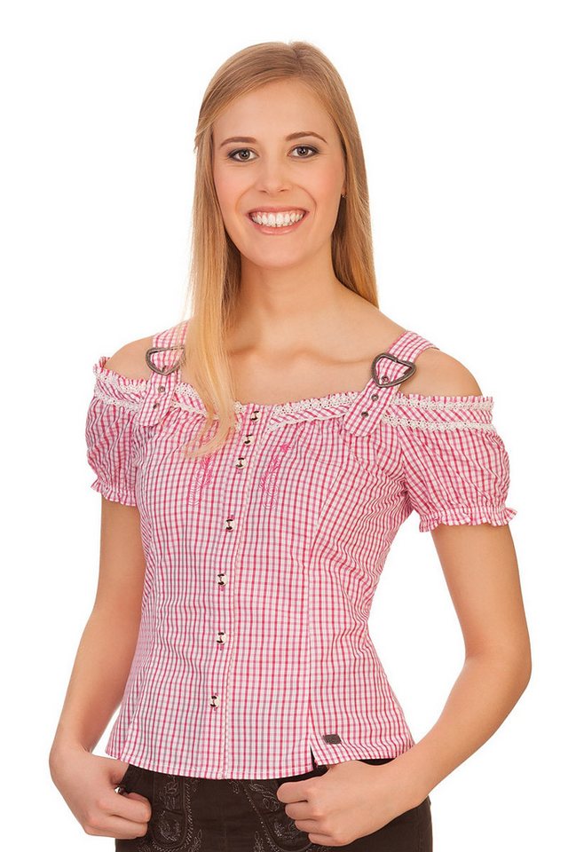 Spieth & Wensky Trachtenbluse Trachtenbluse - KARIBIK - fuchsia, blau von Spieth & Wensky