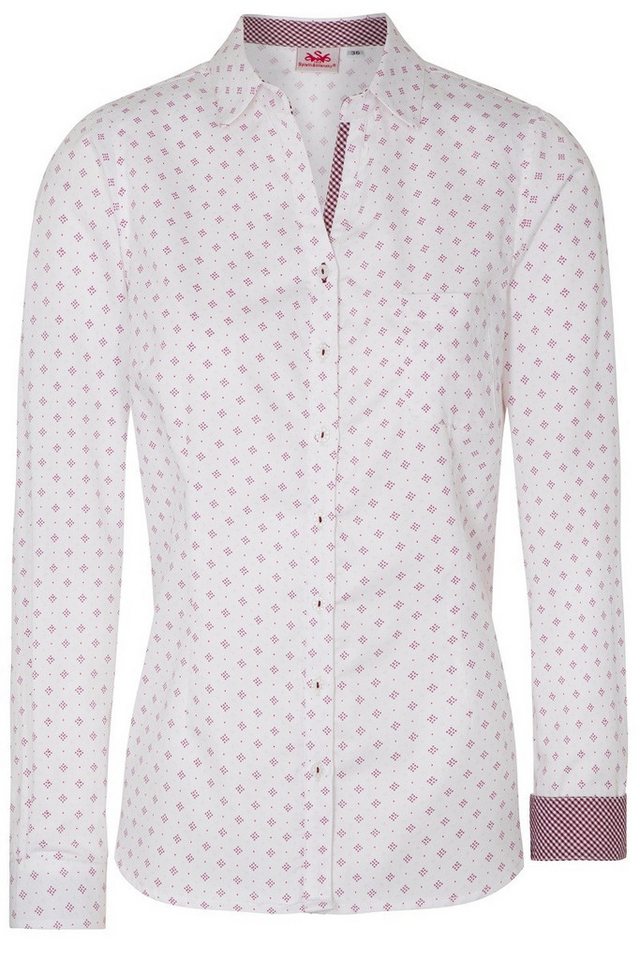 Spieth & Wensky Trachtenbluse Trachtenbluse - TAMARILLO - weiß/beere, weiß/grün von Spieth & Wensky