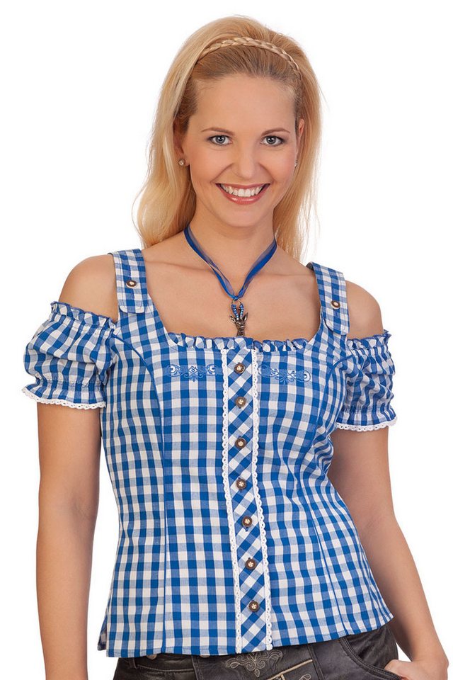 Spieth & Wensky Trachtenbluse Trachtenbluse - WEDA - blau von Spieth & Wensky