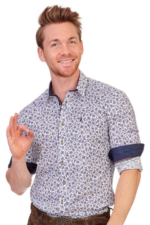 Spieth & Wensky Trachtenhemd Trachtenhemd - PEER - weiß/blau von Spieth & Wensky