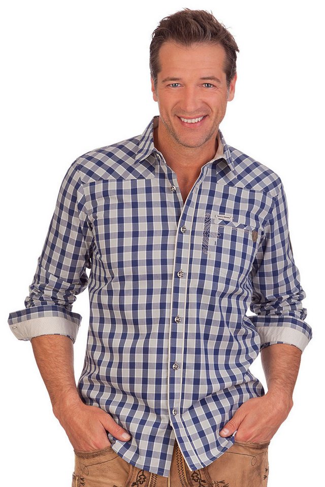 Spieth & Wensky Trachtenhemd Trachtenhemd - TOBIAS - rot, dunkelblau von Spieth & Wensky