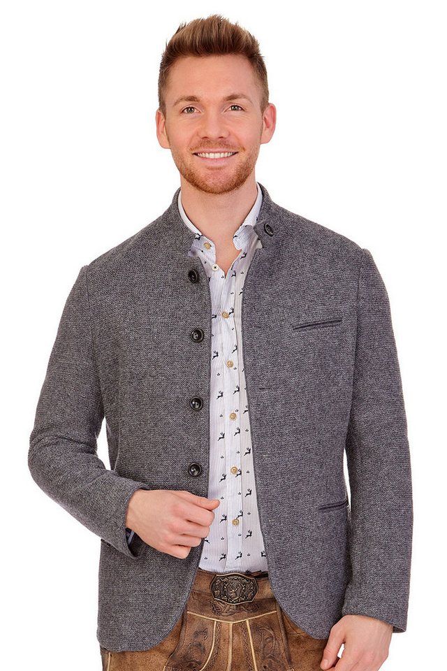 Spieth & Wensky Trachtenjanker Strickjanker - KARSBACH - mittelgrau von Spieth & Wensky