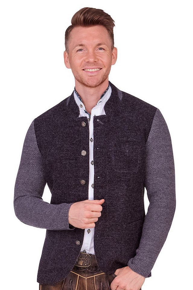 Spieth & Wensky Trachtenjanker Walk/Strick Janker Herren - PFORZHEIM - dunkelgrau von Spieth & Wensky