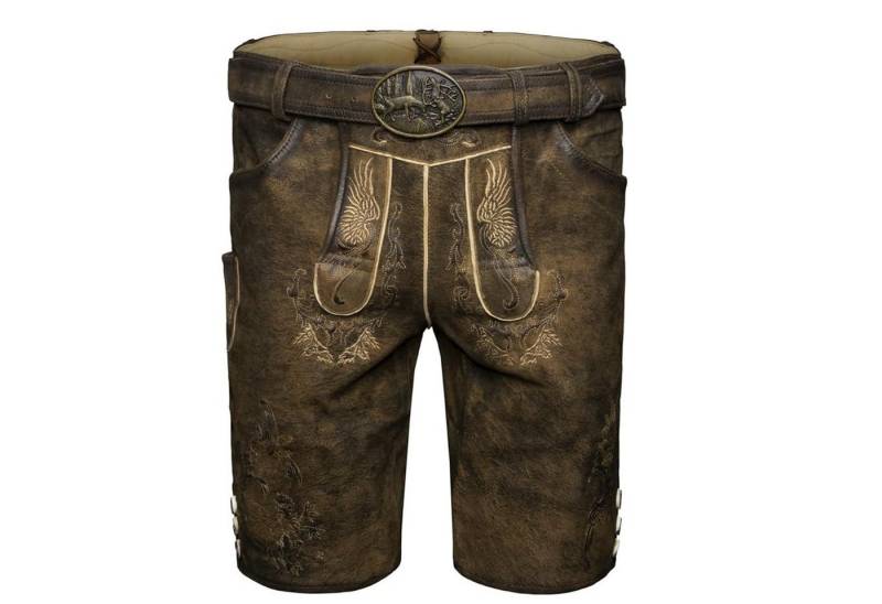 Spieth & Wensky Trachtenlederhose Fassing Lederhose Fassing Trachten Lederhose Kurzhose Antik mit Gürtel von Spieth & Wensky