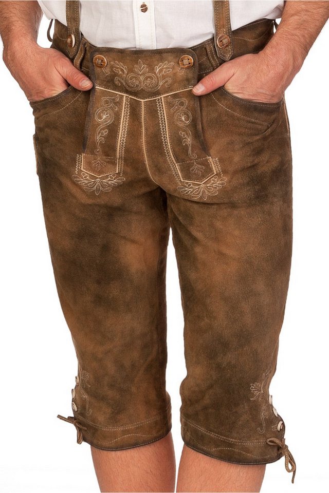 Spieth & Wensky Trachtenlederhose Kniebundlederhose - MICHAEL - erdnuss von Spieth & Wensky