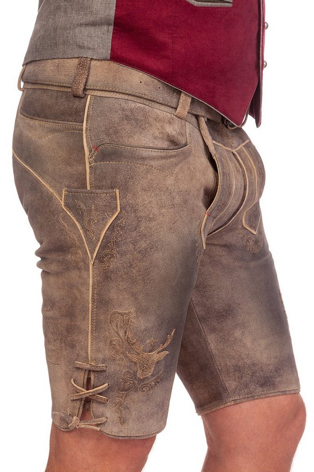 Spieth & Wensky Trachtenlederhose Lederhose Herren kurz - DOMOS - stein von Spieth & Wensky