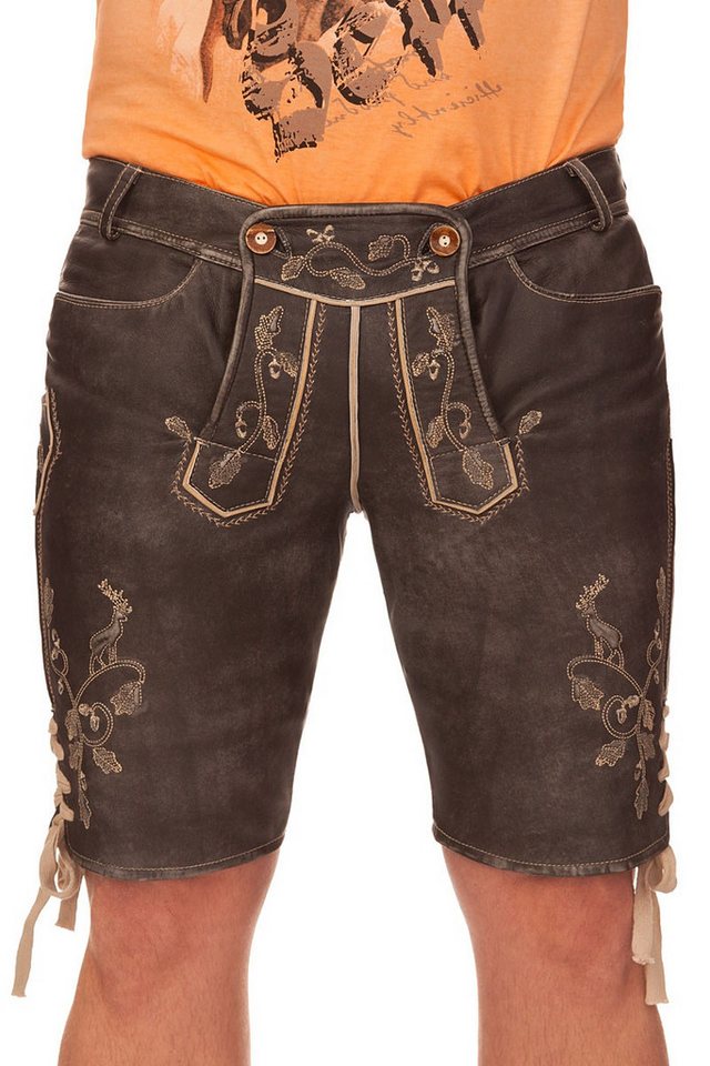 Spieth & Wensky Trachtenlederhose Lederhose Herren kurz - FABIAN - schwarz von Spieth & Wensky