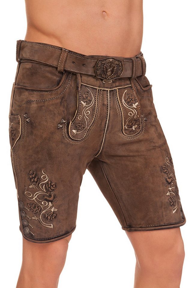 Spieth & Wensky Trachtenlederhose Lederhose Herren kurz - KARLO - nuss von Spieth & Wensky