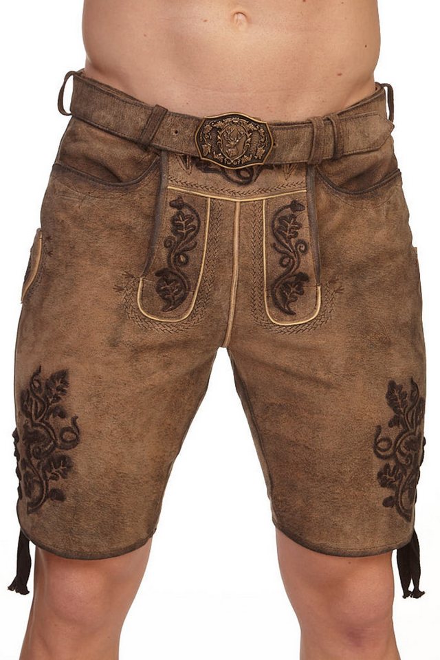 Spieth & Wensky Trachtenlederhose Lederhose Herren kurz - PRESLEY - zeder von Spieth & Wensky