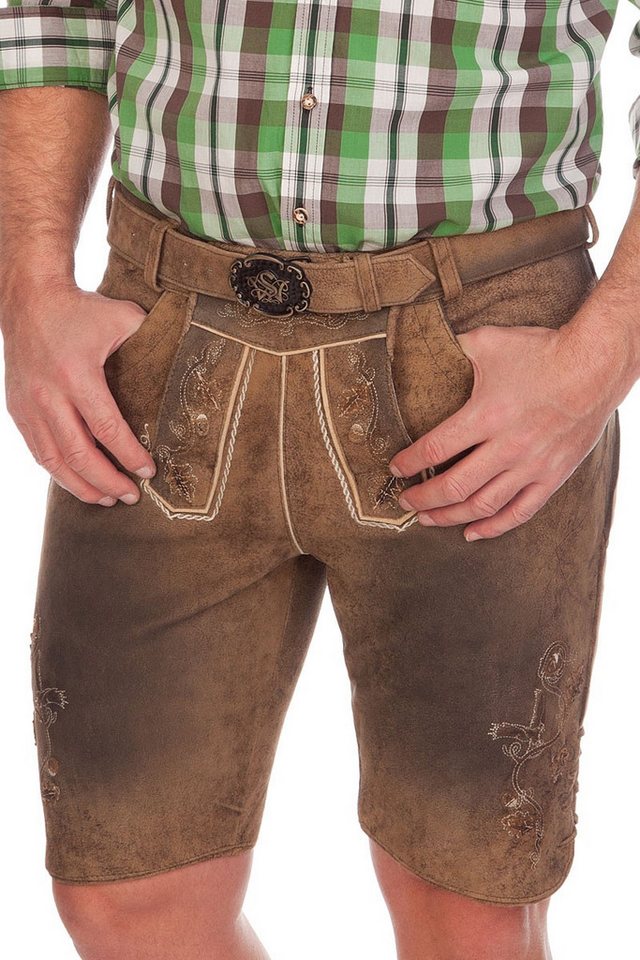 Spieth & Wensky Trachtenlederhose Lederhose Herren kurz - TIBOR - nuss von Spieth & Wensky