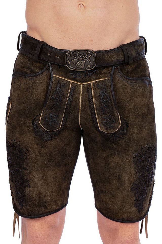 Spieth & Wensky Trachtenlederhose Lederhose Herren kurz - TRITON - tabak von Spieth & Wensky