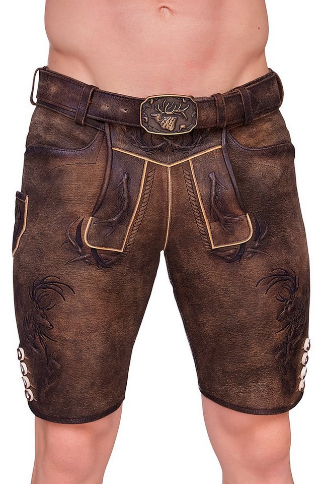 Spieth & Wensky Trachtenlederhose Lederhose Herren kurz - WOLVERINE - zeder rustik von Spieth & Wensky