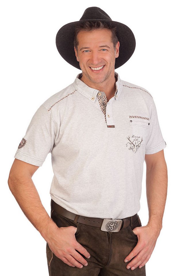 Spieth & Wensky Trachtenshirt Trachtenshirt Herren - BERNRIED - hellgrau von Spieth & Wensky