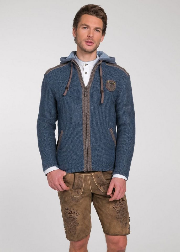 Spieth & Wensky Trachtenstrickjacke Dakar 70 cm mit Sweater-Kapuze mit abknöpfbarer Kapuze von Spieth & Wensky