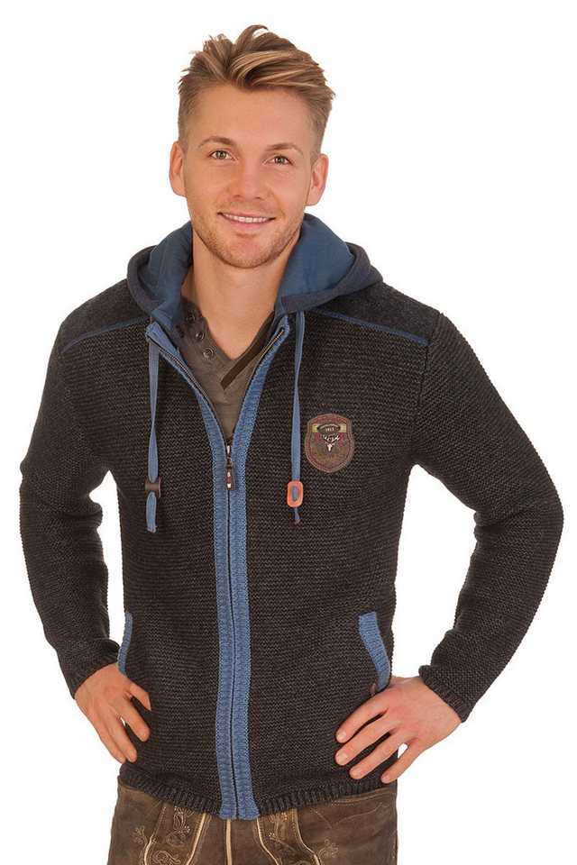 Spieth & Wensky Trachtenstrickjacke Strickjacke Herren - DAKAR - dunkelgrau von Spieth & Wensky