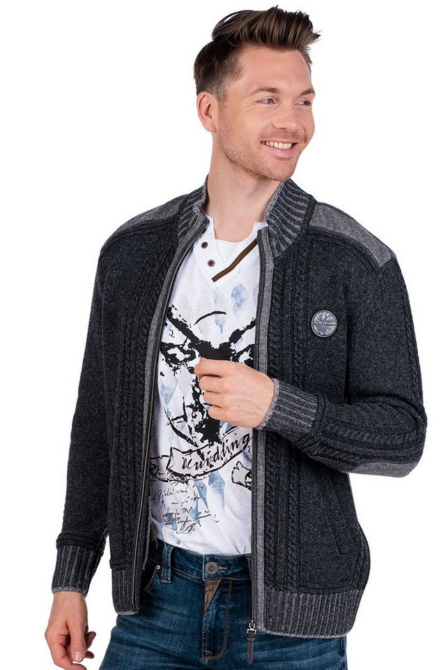 Spieth & Wensky Trachtenstrickjacke Strickjacke Herren - ERATO - dunkelgrau von Spieth & Wensky