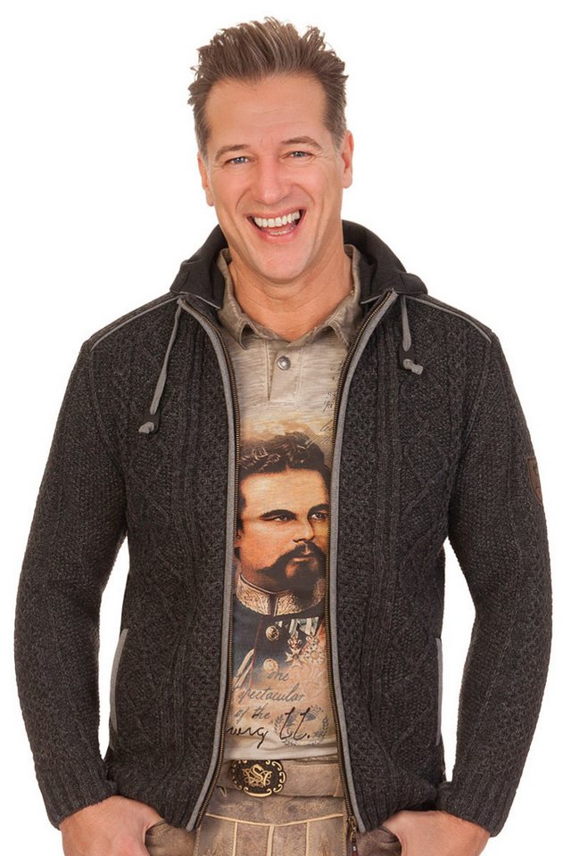 Spieth & Wensky Trachtenstrickjacke Strickjacke Herren - KARLMÜNZ - dunkelgrau von Spieth & Wensky