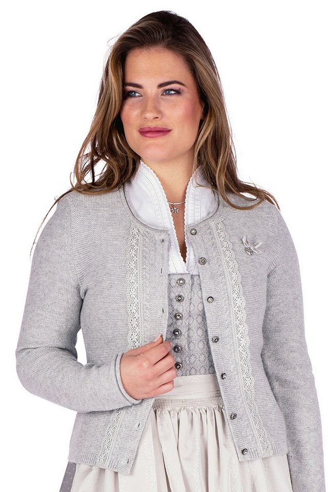 Spieth & Wensky Trachtenstrickjacke Trachten Strickjacke - ANIKA - dunkelblau, hellgrau von Spieth & Wensky