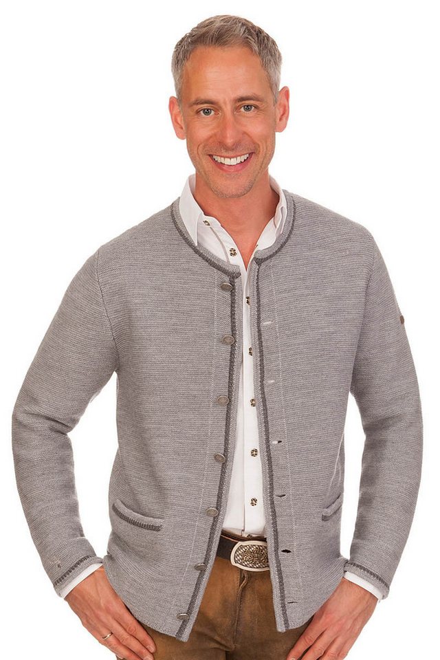 Spieth & Wensky Trachtenstrickjacke Trachten Strickjacke Herren - HELMUT - hellgrau von Spieth & Wensky