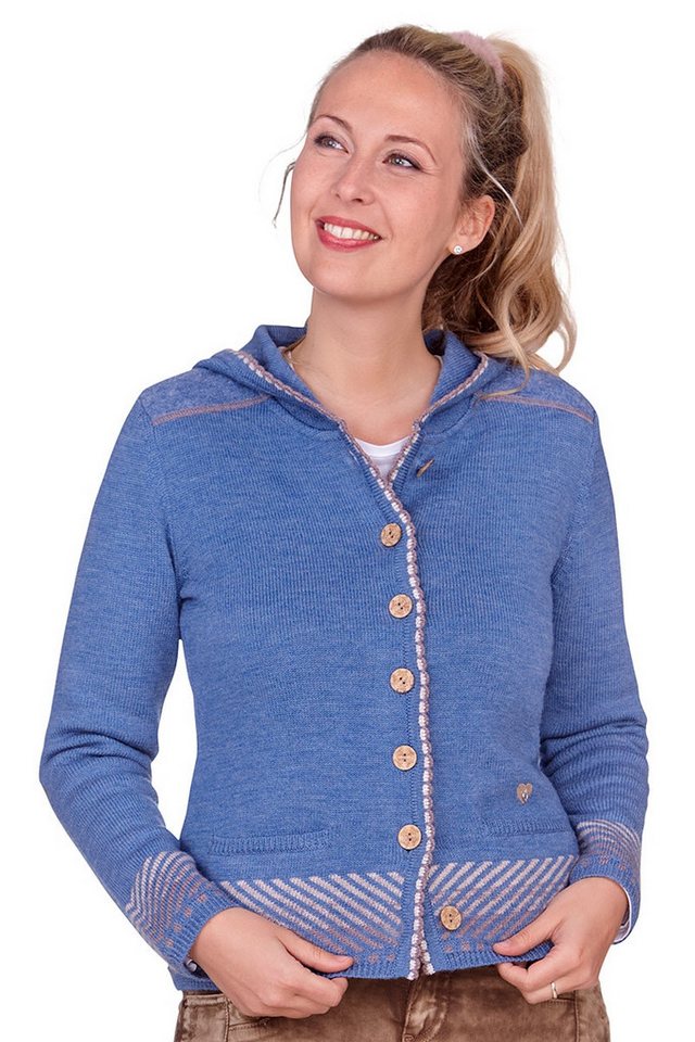 Spieth & Wensky Trachtenstrickjacke Trachten Strickjacke - WINKA - hellblau/taupe von Spieth & Wensky