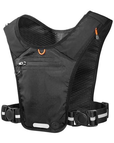 Spigen Laufweste für Damen und Herren [Dynamic Shield] [Verstellbare Brustgurte, Quick On & OFF] Reflektierender rucksack mit Handyhalterung - Schwarz von Spigen