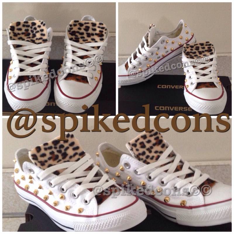 Erwachsene Leopard Verzierte Chucks von SpikedCons