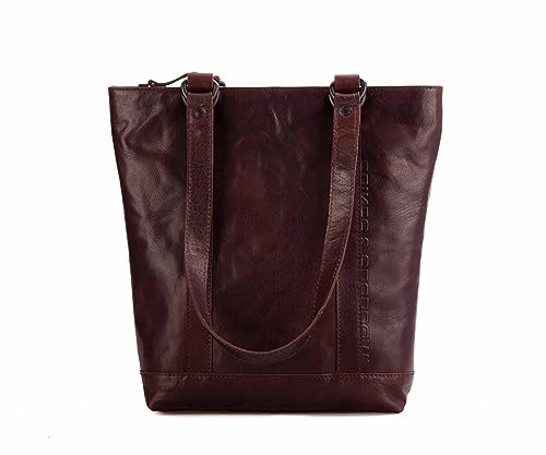 Spikes & Sparrow Leder Shopper Laramie, Dunkelbraun von Spikes & Sparrow