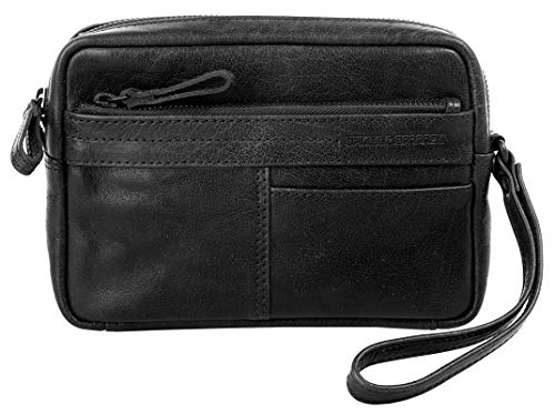 Spikes & Sparrow Handgelenktasche Echt Leder schwarz Herren - 020958 von Spikes & Sparrow